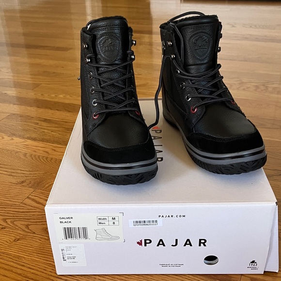 Pajar Black Leather Men's Boots, brand new - Picture 2 of 3